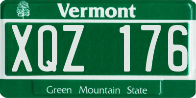 VT license plate XQZ176