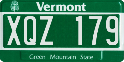 VT license plate XQZ179