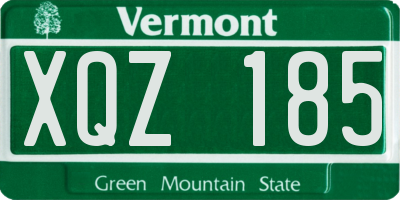 VT license plate XQZ185