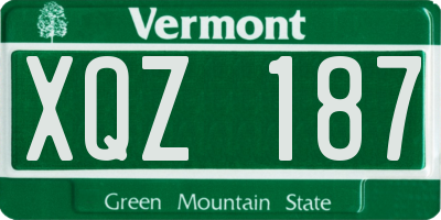 VT license plate XQZ187
