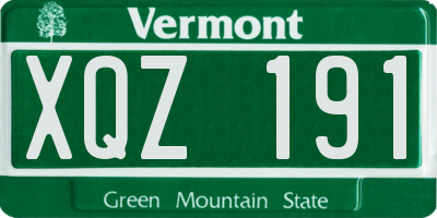 VT license plate XQZ191