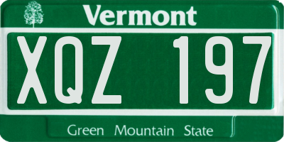 VT license plate XQZ197