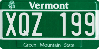 VT license plate XQZ199