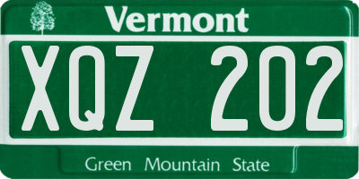 VT license plate XQZ202