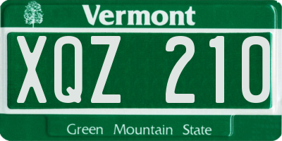 VT license plate XQZ210