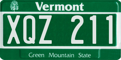 VT license plate XQZ211