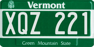 VT license plate XQZ221
