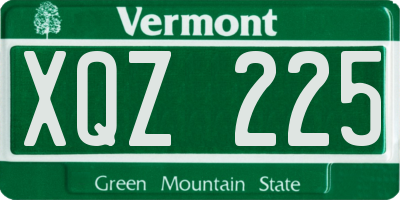 VT license plate XQZ225