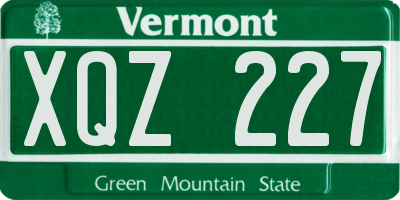 VT license plate XQZ227
