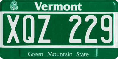VT license plate XQZ229