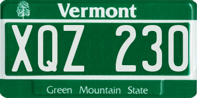 VT license plate XQZ230