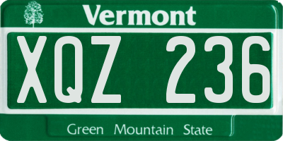 VT license plate XQZ236