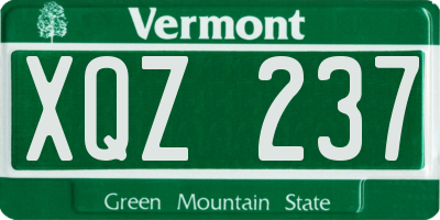 VT license plate XQZ237