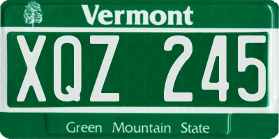 VT license plate XQZ245