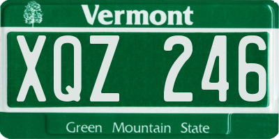 VT license plate XQZ246