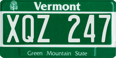 VT license plate XQZ247