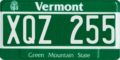VT license plate XQZ255