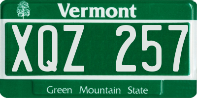 VT license plate XQZ257