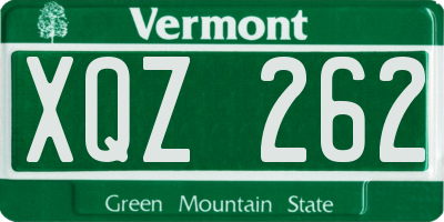 VT license plate XQZ262