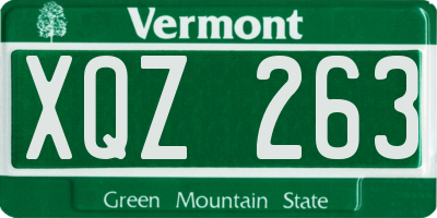 VT license plate XQZ263