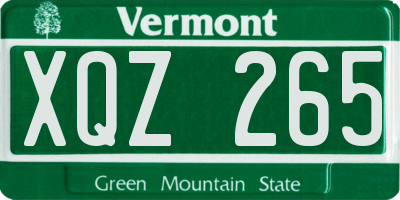 VT license plate XQZ265