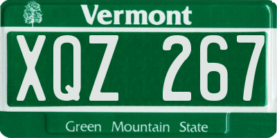 VT license plate XQZ267