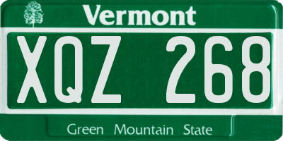 VT license plate XQZ268