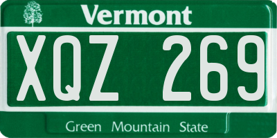 VT license plate XQZ269