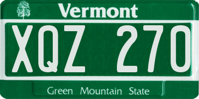 VT license plate XQZ270
