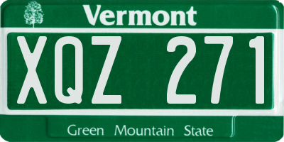 VT license plate XQZ271