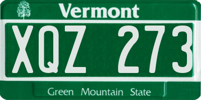 VT license plate XQZ273