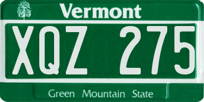 VT license plate XQZ275