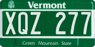 VT license plate XQZ277