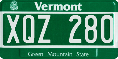 VT license plate XQZ280