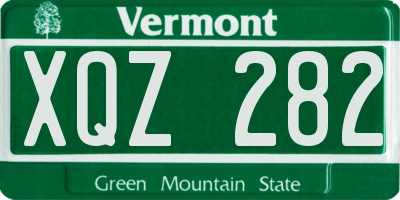 VT license plate XQZ282