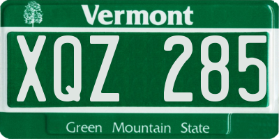 VT license plate XQZ285