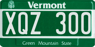 VT license plate XQZ300