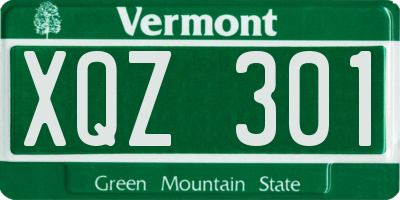 VT license plate XQZ301