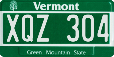 VT license plate XQZ304