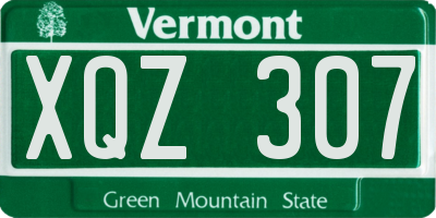 VT license plate XQZ307