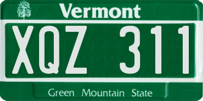 VT license plate XQZ311