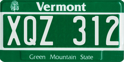 VT license plate XQZ312