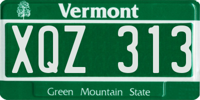 VT license plate XQZ313
