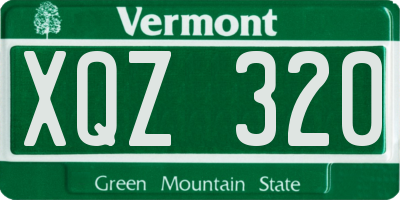 VT license plate XQZ320