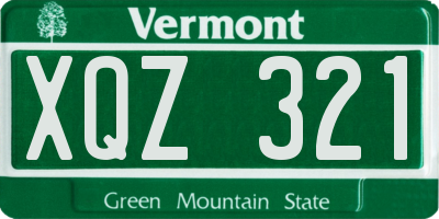 VT license plate XQZ321