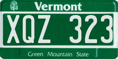 VT license plate XQZ323
