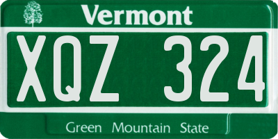 VT license plate XQZ324