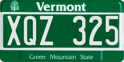 VT license plate XQZ325