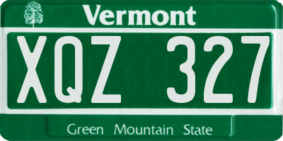 VT license plate XQZ327
