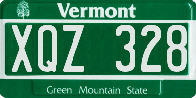 VT license plate XQZ328